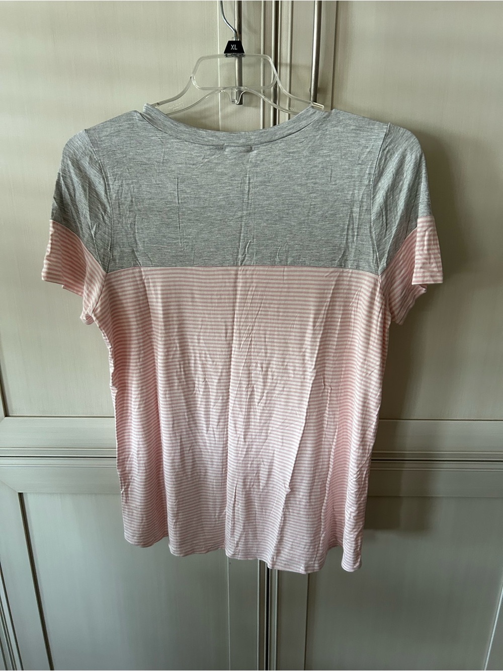 Lovely Melody Gray and Pink Striped Tee - Picture 5 of 6